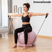 Yogaboll med stabilitetsring och motståndsband