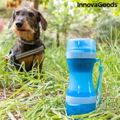 2-i-1 flaska med vatten och matbehållare för husdjur
