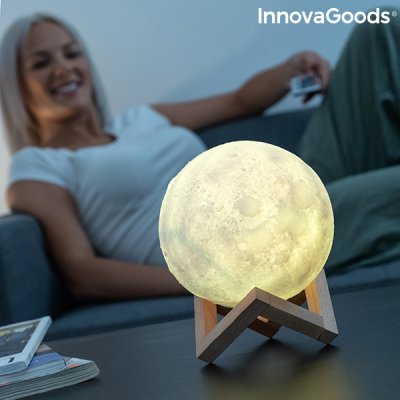 3D LED Måne Lampa-Laddningsbar